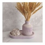 ست گلدان مراکشی و گل و سینی سنگ مصنوعی مدل stn32