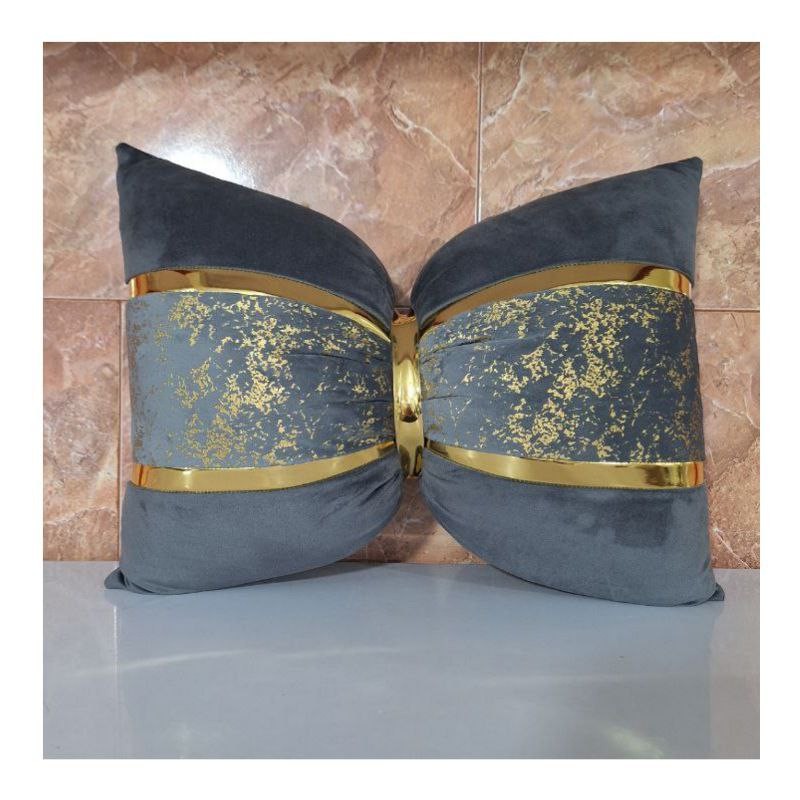 کوسن پر شده پاپیونی طلاکوب مدل kvcn80